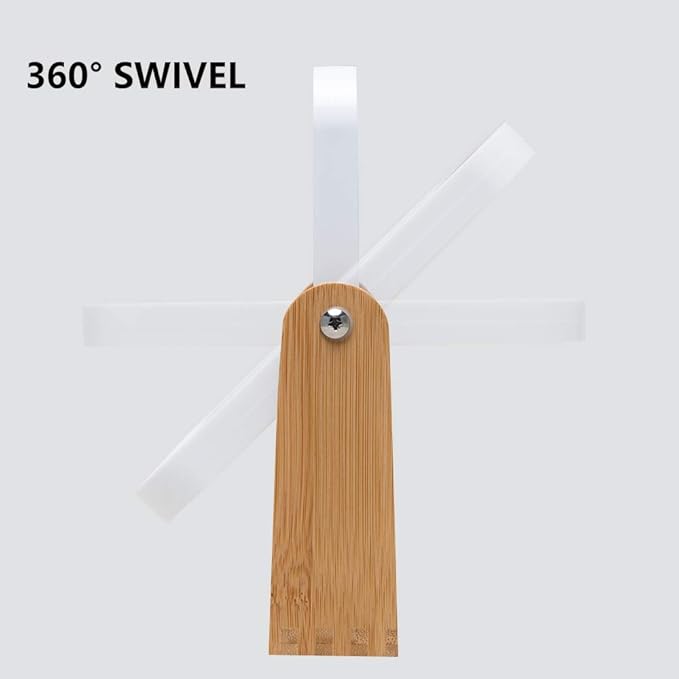 YEAKE Vanity Makeup Mirror with Natural Bamboo Stand, 8 Inch Double Sided 360 Degree Swivel Magnifying Mirror for Table, Desk, Countertop Shaving Make Up