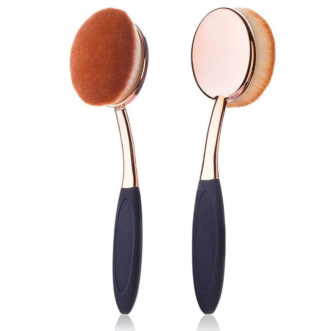 Yoseng Foundation Brush for Liquid Makeup - Rose Gold Oval Face Makeup Brush with Cover and Egg Cleaner| Soft Foundation Brushes for Cream & Liquid Foundation,Dust-Free Bristles Flawless Application