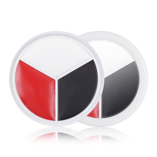 Clown Makeup Wheel, Clown White Black Red Face Body Paint, Cream Blendable Face Paint for Goths Joker Zombie Vampire Skeleton Makeup, Non-Toxic Body Painting for Kids, Halloween Special Effect