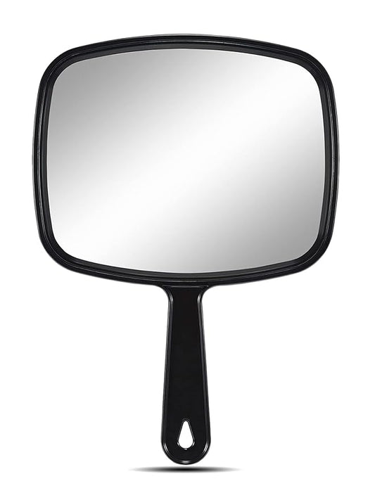 OMIRO Hand Mirror, All Black Handheld Mirror with Handle, 6.6" W x 9.3" L, Pack of 6