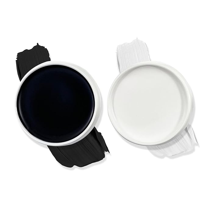 Black White Face Body Paint Professional Oily Based Body Face Paint Foundation Halloween Makeup Palette Kit for Halloween Skeleton Vampire Zombie Goth Stage SFX Special Effects Makeup