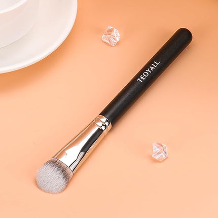 TEOYALL Angled Concealer Brush, Synthetic Contour Brush for Blending Setting Buffing with Liquid, Cream and Powder Cosmetic (Angled Brush)