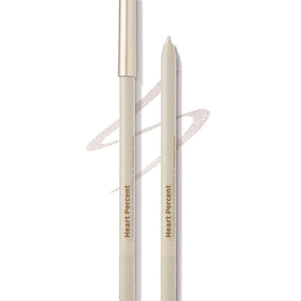 Heart Percent Dote On Mood Gel Eyeliner Pencil – Long-Lasting Waterproof Smudge Proof Smooth Retractable, Aegyo Sal Makeup, Under Eye Highlighter with Built-In Sharpener, #14. Champagne Gleam