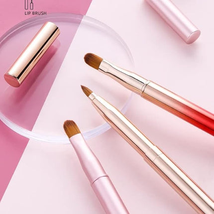 Exquisite Professional Lip Brush Applicators-Retractable Lipstick Brushes- Lipstick Gloss Makeup Brush Tool For Women and Girls (Bright Pink)