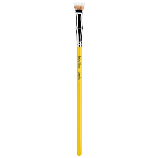 Bdellium Tools Professional Makeup Brush - Studio Series 729 Duo Fiber Bent Mascara Fan - With Soft Synthetic Fibers, For Applying Mascara (Yellow, 1pc)