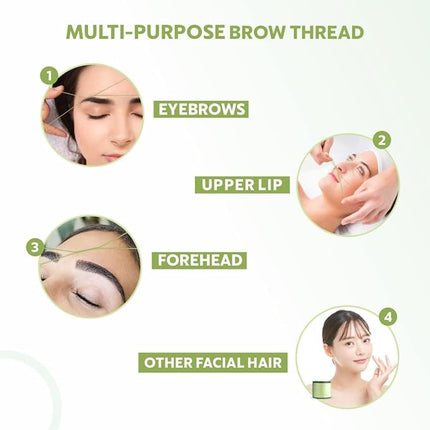 MINA iBROW Thread 1 Spool X 300m | Eyebrow Organic Cotton Thread |Tool for Upper Lip Chin Forehead Ibrow Hair Removal | for Perfect Eyebrow Sculpting | Pack of 6