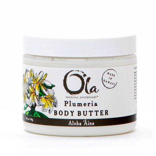 Plumeria Body Butter – Moisturizing with Pure Coconut Oil and Hawaiian Plant Extracts - Ideal for Dry Skin - 5.6oz