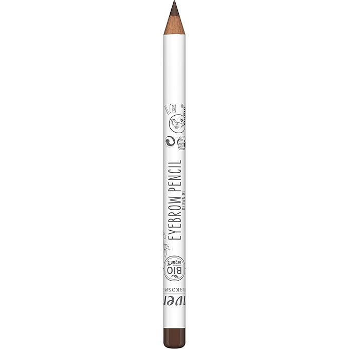 lavera Eyebrow Pencil -Brown 01 - natural cosmetics - For defined eyebrows - Free from silicones - free from mineral oil - Vegan - jojoba oil & shea butter - 0.4 Fl Oz