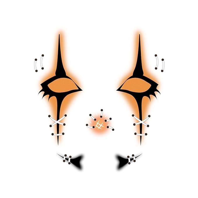 Halloween Face Tattoos, Spooky Halloween Face Tattoos Stickers, Face Temporary Tattoos with Stitched Lips & Nose,Face Makeup Tattoo Stickers for Adults, Kids, Cosplay, Parties 8Pcs