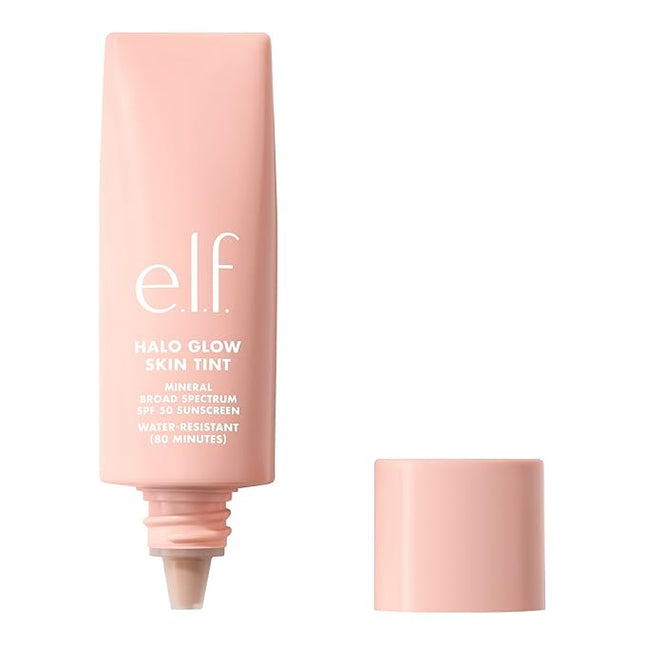 e.l.f. Halo Glow Skin Tint SPF 50, Tinted Moisturizer For Light, Buildable Coverage, Creates A Natural Glow, Vegan & Cruelty-Free, 10 Tan Neutral