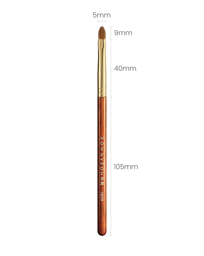 Desert Oak Series Almond Arc Lip Definer - Premium Weasel Hair for Precise Lip Lining & Blending, Luxury Bubinga Handle (CM 208)