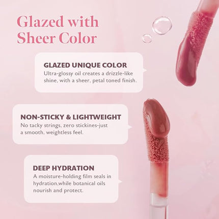 MILKTOUCH Dew Stain Sheer Lip Gloss Stocking Stuffers, Christmas Gifts (07 Mauve Shower, 0.14 Fl Oz (Pack of 1))