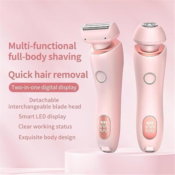 Petalsmooth Shave Pro, Dusk Glide Pro 3.0 Razor, Waterproof 2-in-1 Wet&Dry Painless Hair Removal with Removable Head for Leg Arm Underarm Bikini Area (Pink)