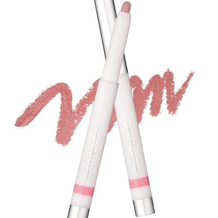 Heart Percent Dote On Mood Lineproof Lip Pencil, 12hr Long-Lasting Moderately Pigmented Creamy OverLip Crayon Waterproof Smooth Retractable Vegan Lip Liner Pencil 0.8g, #02. Pink Mousse