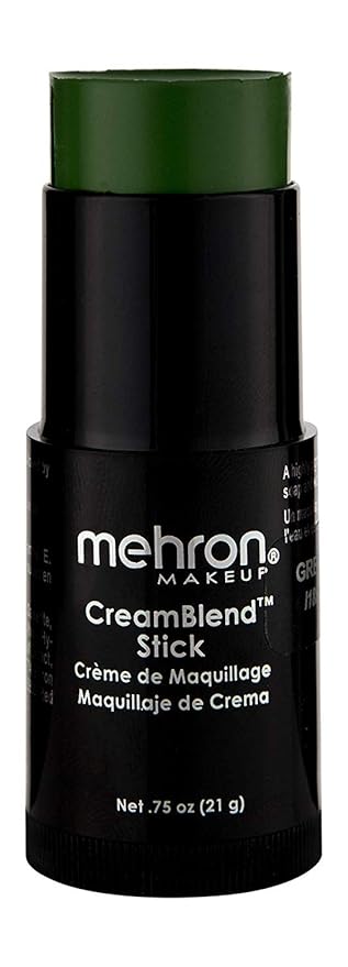 Mehron Makeup CreamBlend Stick (0.75 Ounce) (GREEN)