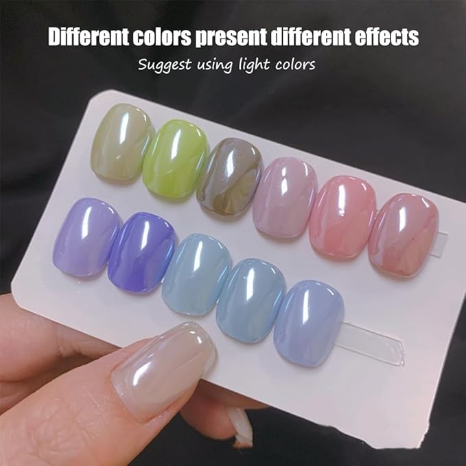 2Pcs Moonlight White Chrome Nail Powder, Magic Clear Pearlescent Mirror Effect Nail Glitter Powder, Pearl Chrome Pigment for Nail Art Decoration