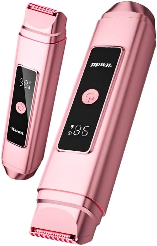 Rechargeable Women's Hair Trimmer - Electric Bikini Shaver & Body Razor with 2 Attachments