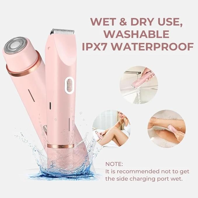 IUIBeauty 2-in-1 Painless Bikini Hair Trimmer, 2025 Bestselling Bikini Trimmer for Women, Pink
