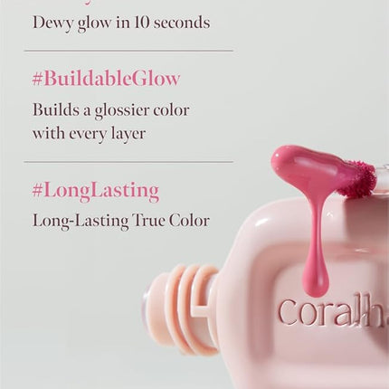 Dew Drop Tint #208 Lure 4.5g, Glossy, Lightweight Lip Stain, Glass-Like, High Shine, Moisturizing Lip Oil, Long Lasting Color, Hydrating Gloss, Dewy Finish, Korean Beauty Makeup