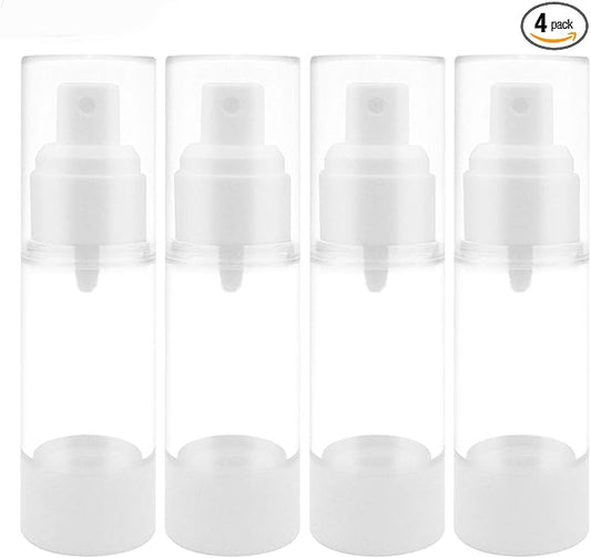 TRENDBOX 30ml / 1oz Airless Spray Bottle Refillable Travel Container for Cosmetic Makeup Water - 4 Pack