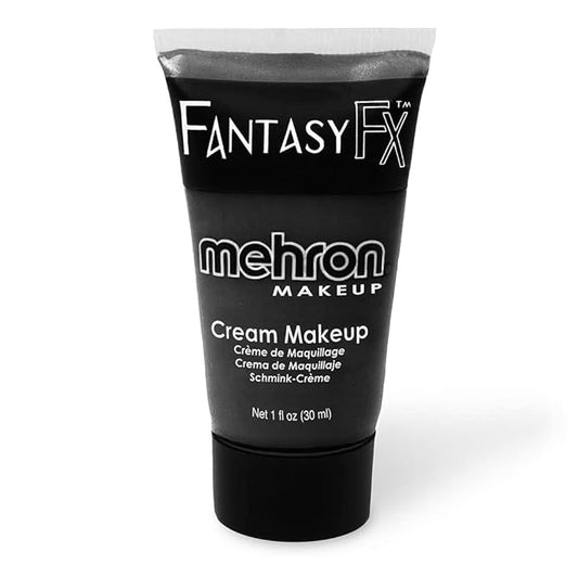 Mehron Makeup Fantasy FX Cream Makeup | Water Based | Halloween | Black Face & Body Paint For Adults 1 fl oz (30ml) (Black)