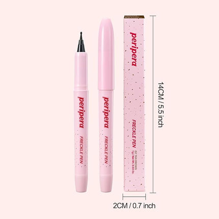 Peripera Freckle Pen, Natural Sun-Kissed Makeup – Long Lasting, Smudge-Proof Faux Freckles with Precision Dot Tip, Buildable K-Beauty Freckle Makeup Pen (02 TAN BROWN)