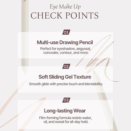 Heart Percent Dote On Mood Gel Eyeliner Pencil – Long-Lasting Waterproof Smudge Proof Smooth Retractable, Aegyo Sal Makeup, Under Eye Highlighter with Built-In Sharpener, #11. Mild Salmon