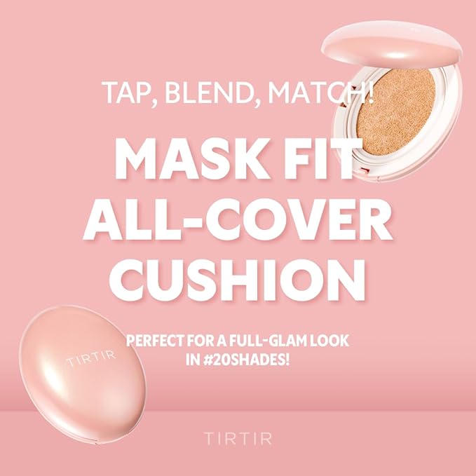 [*Mini Size*] TIRTIR All Cover Pink Cushion | Korean Cushion Foundation, (#51N Fudge, 0.15 Fl Oz)