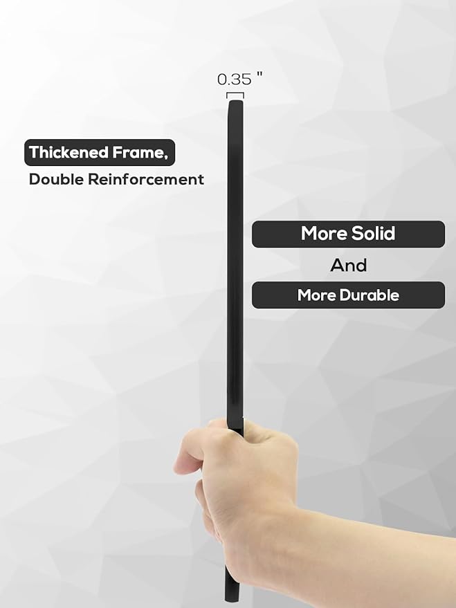 Extra Large Handheld Mirror，Hand Salon Mirror with Handle for Barbers, Hairdressing (Black，12.4" Lx 9" W)