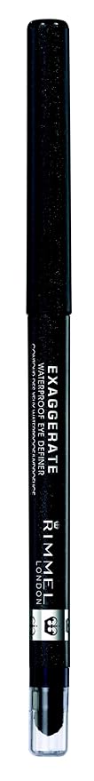 Rimmel London Exaggerate Waterproof Eye Definer Eyeliner, Highly Pigmented, Long-Wearing, Built-In Smudger, 264, Earl Grey, 0.01oz