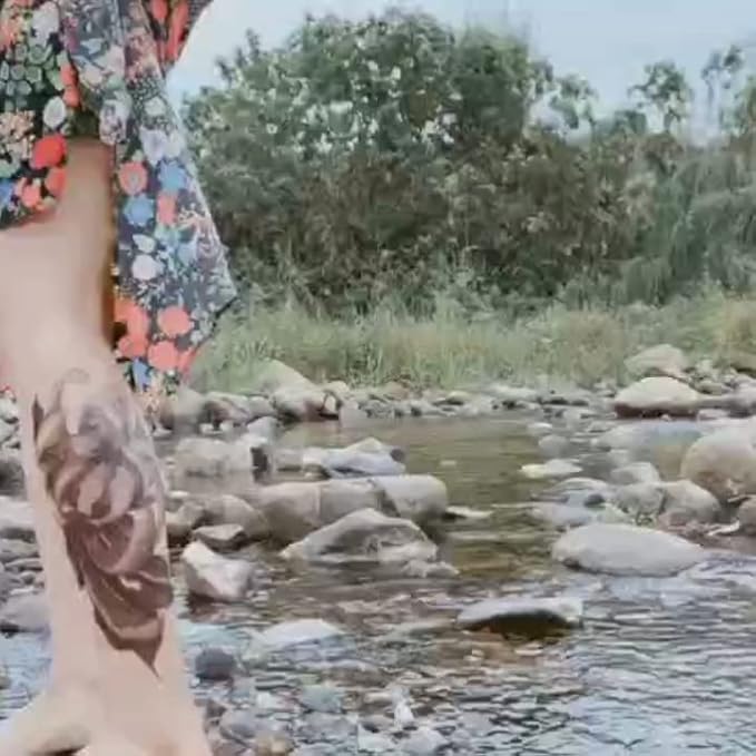 Large Temporary Tattoos Women Temporary Neck Tattoos Temporary Realistic Flower Chest Tattoo for Adults (Temporary Tattoos Sticker 9)