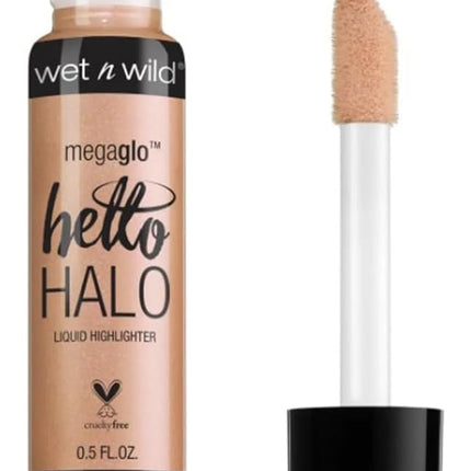 wet n wild MegaGlo Hello Halo Liquid Highlighter Makeup, Shimmer, Gold Guilded Glow