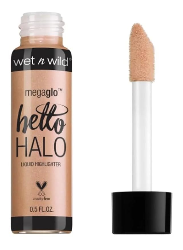 wet n wild MegaGlo Hello Halo Liquid Highlighter Makeup, Shimmer, Gold Guilded Glow
