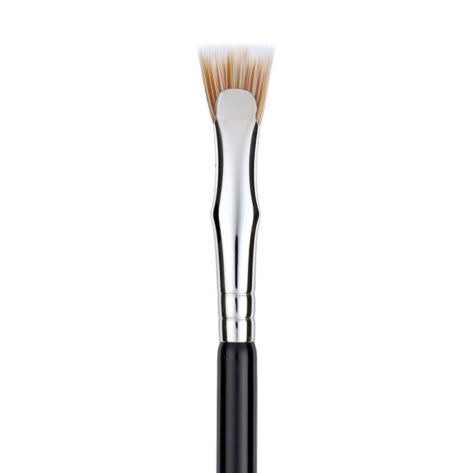Bdellium Tools Professional Makeup Brush - Maestro Series 728 Double-ended Bent Lash Fan and Spoolie - With All-Vegan Synthetic Fibers, For Achieving Clean, Clump-free Mascara Application (Black, 1pc)