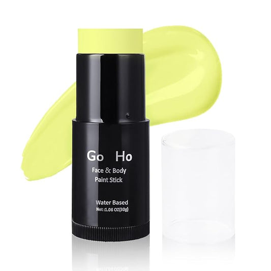 Go Ho Lemon Face Paint Stick - Water Based Washable Pastel Yellow Body Paint for Halloween Cosplay SFX Makeup