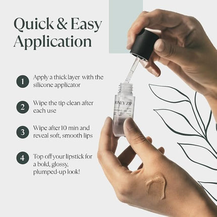 Honey Zip Lip Oil, Korean Moisturizing Lip Gloss Agave Lip Treatment, Hydrating Lip Plumper Serum for Dry Care with Natural Ingredients, K-Beauty Skincare, 3.71 mL