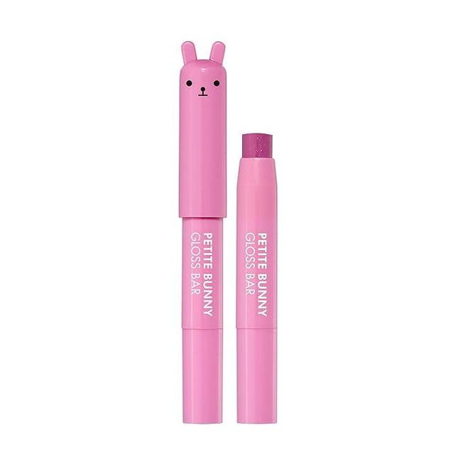 TONYMOLY Petit Bunny Lip Gloss – Juicy Grape Long Lasting Lip Crayon, Korean Lip Gloss with Vitamin E, Moisturizing & Softening, Hydrating Color for Women