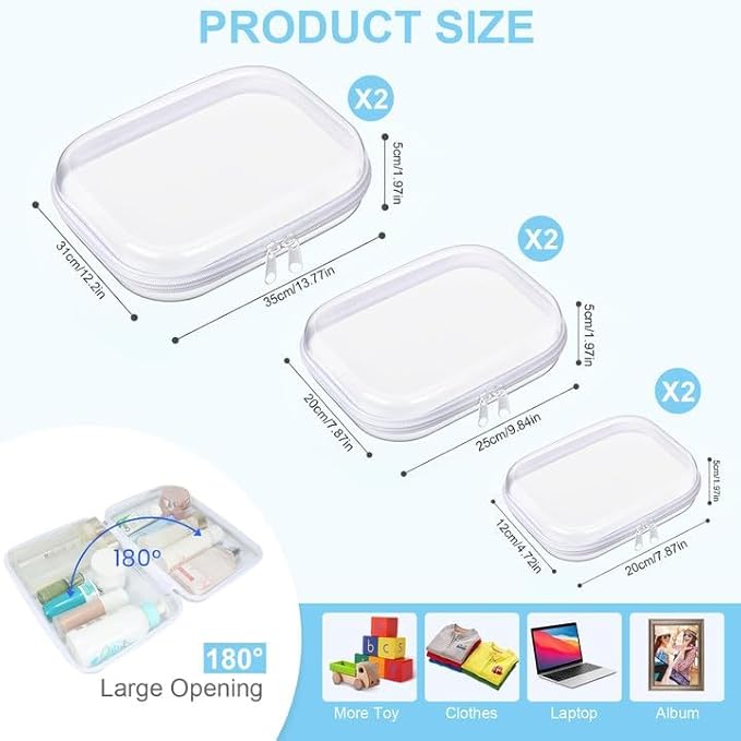 9 Pcs Clear Hard Zipper Case Hard Plastic Zipper Pouches Clear Shell Case Portable Travel Organizer Makeup Bag for Building Blocks Puzzles Cosmetics Makeup Supplies