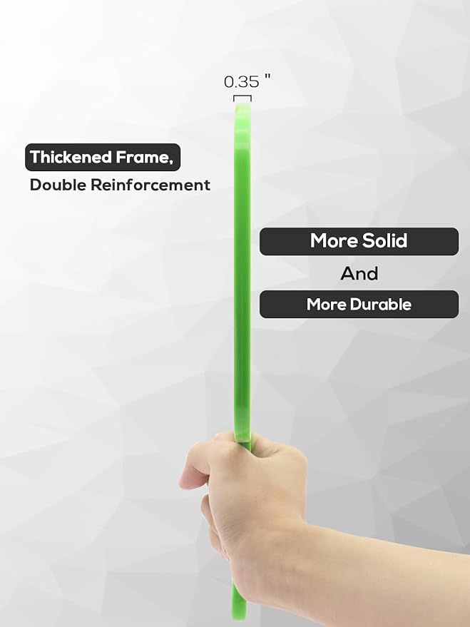 Extra Large Handheld Mirror，Hand Salon Mirror with Handle for Barbers, Hairdressing (Green，12.4" Lx 9" W)