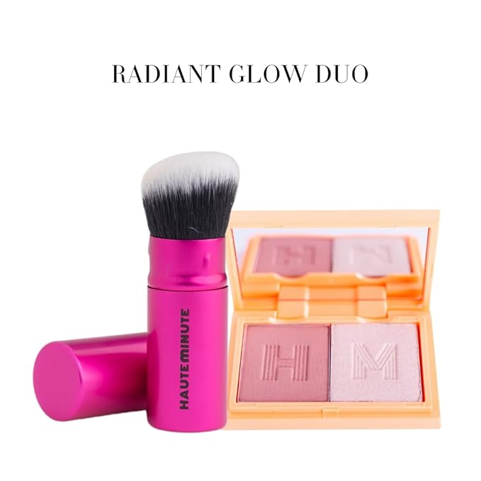 Mini Glamstick Retractable Blush Brush - Travel Face Makeup Brush for Liquid, Cream Buffing & Blending, Cruelty-Free Bristles