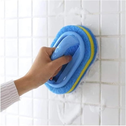 Cleaning Brush for Bathroom Kitchen Bathtub Toilet Cleaner All Purpose Shower Sponge Scrubbing Brush with Ergonomic Handle