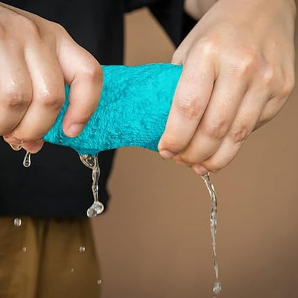 Softolle 100% Cotton Washcloths 60 Pack (12x12 Inches) Soft, Highly Absorbent Washcloth, Face Towels, Wash Cloths for Face, Ring Spun, Bulk Pack (Turquoise)