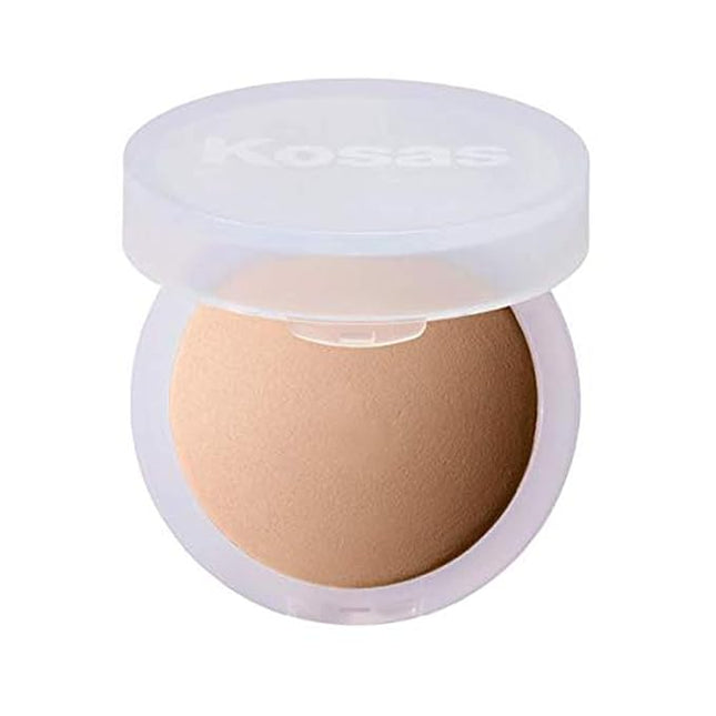 Kosas Cloud Set Face Setting Powder - Smoothing Shine Control, Soft, Sheer Translucent Makeup Finish, Portable & Long-Lasting Loose Pressed Baking Powder -Pillowy (Sheer Medium Tan)