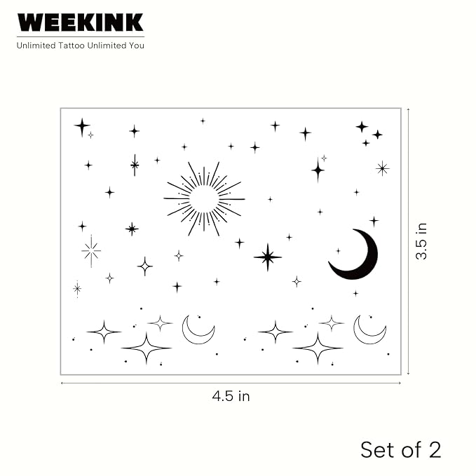 Celestial Temporary Tattoos – Realistic & Long-Lasting Sun Moon Star Minimal Fake Tattoos, Waterproof Semi-Permanent Body Stickers for Shoulder, Neck, Collarbone