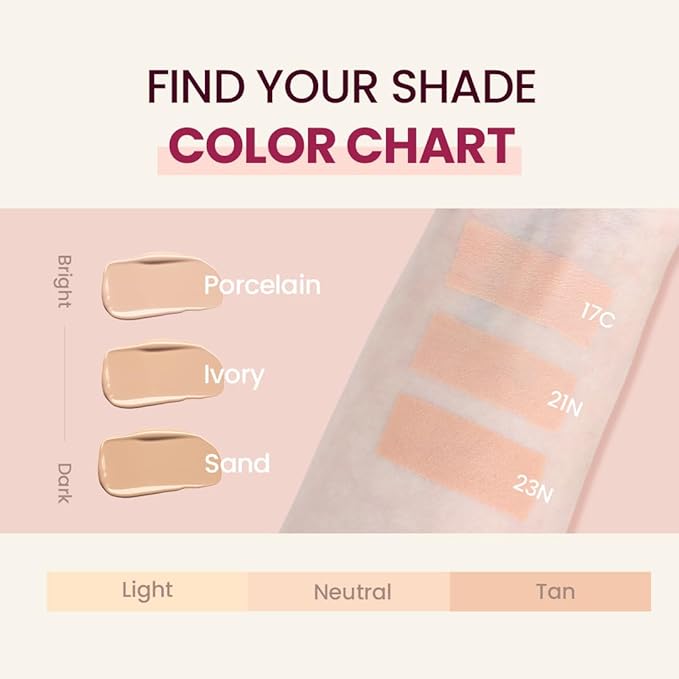 TIRTIR Mask Fit All Cover Pink Cushion Foundation | High coverage, Velvety Matte Finish, Lightweight, Flawless, Corrects Redness, Korean Cushion (#21N Ivory, Full Size, 0.63 Fl Oz)