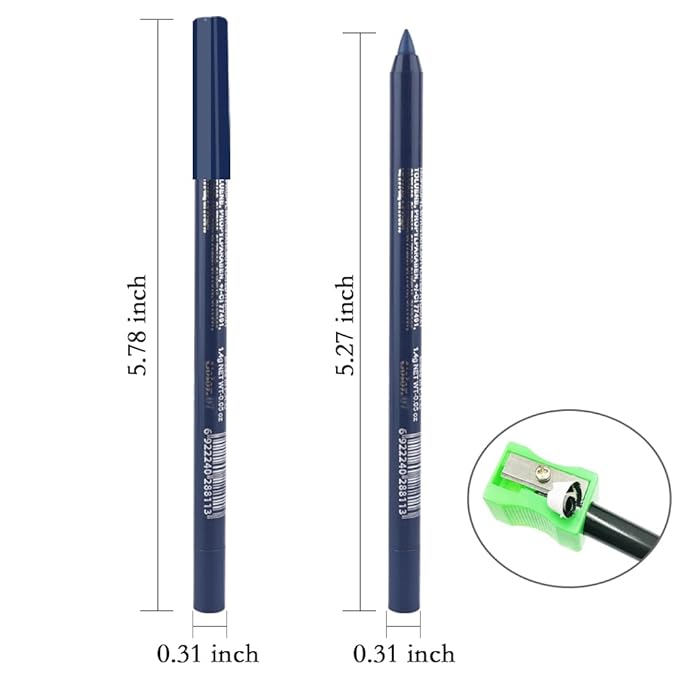 Kaely Gel Eyeliner Pencil for Women, Pearl Blue Eye Liner Waterproof Smudge Proof with Sharpener, Waterline Eye Makeup Liners, delineador de ojos contra el agua, Vegan & Cruelty-Free, 07