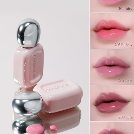 Dew Drop Tint #208 Lure 4.5g, Glossy, Lightweight Lip Stain, Glass-Like, High Shine, Moisturizing Lip Oil, Long Lasting Color, Hydrating Gloss, Dewy Finish, Korean Beauty Makeup