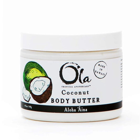 Coconut Body Butter – Moisturizing with Pure Coconut Oil and Hawaiian Plant Extracts - Ideal for Dry Skin - 5.6oz