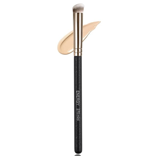ENERGY Under Eye Concealer Brush Mini Flat Angled Kabuki for Concealing Blending Setting Buffing with Powder Liquid Cream Cosmetics Vegan Makeup Brush