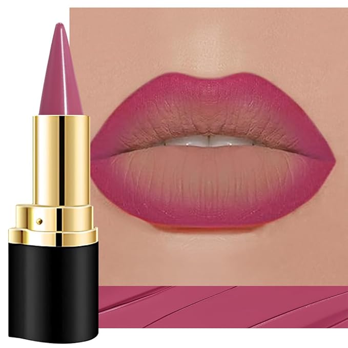 Kaely Plum Rose Gradient Matte Lipstick Lip Liner Pencil for Women, 2in1 Flawless Contour Gradual Ombre Effect Lip Pencil Makeup Waterproof, labiales mate 24 horas originales, 12